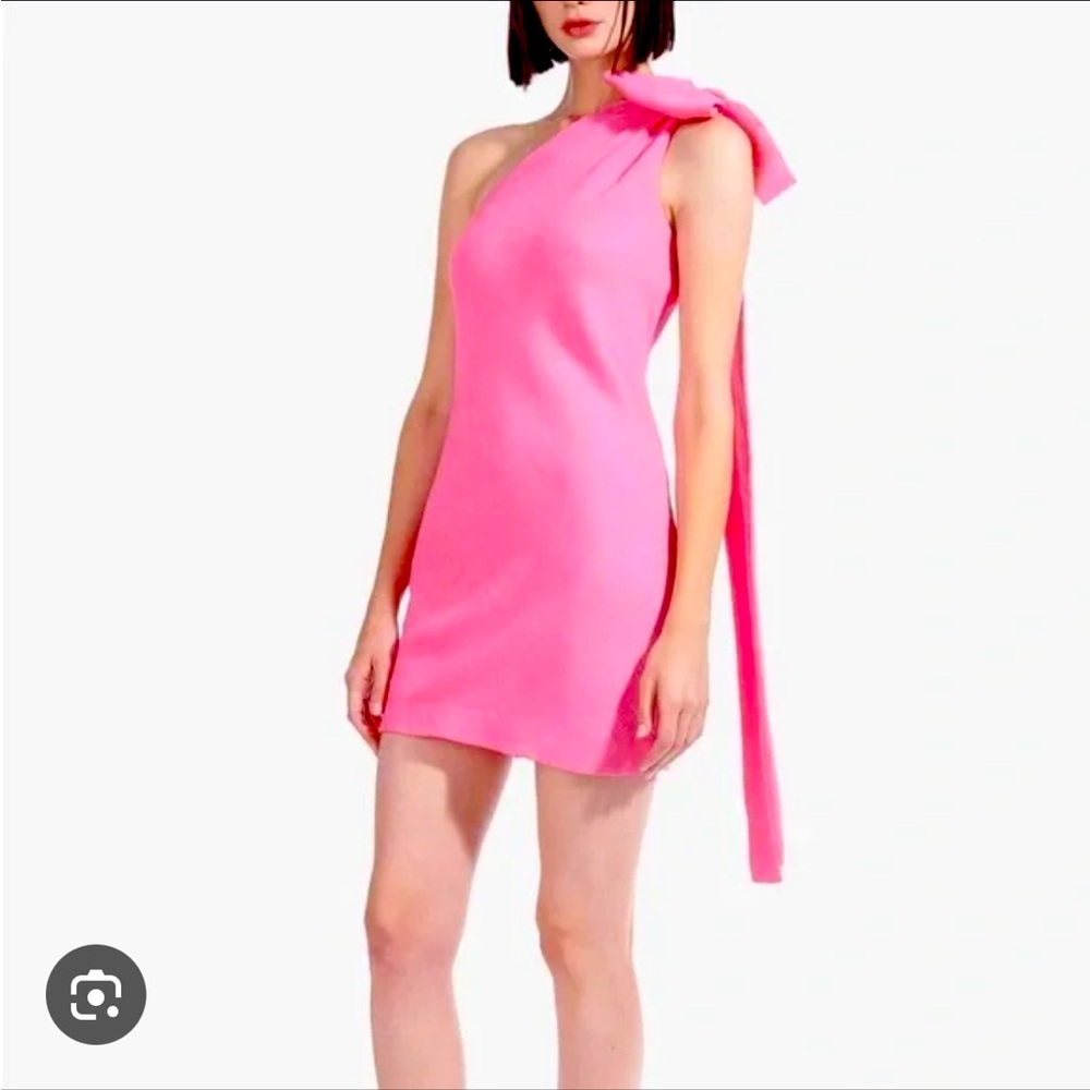 Staud Floret One Shoulder Coquette Bow Asymmetrical Pink Dress Girlcore NWT